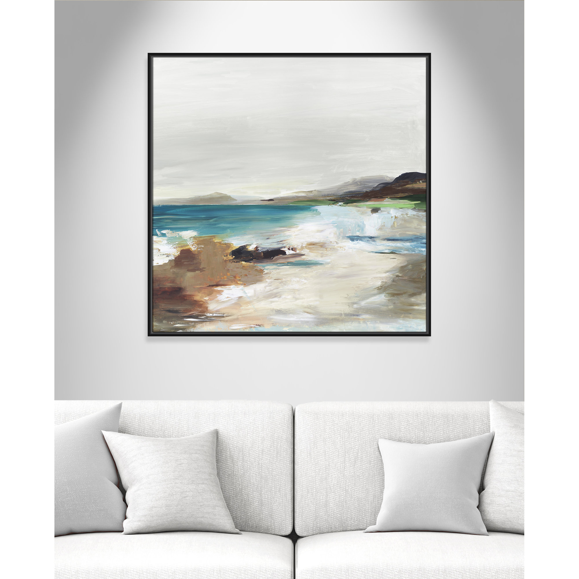 Calm Lake II by Allison Pearce - Floater Frame Print on Canvas, Black Framed, 37.5" H x 37.5" W