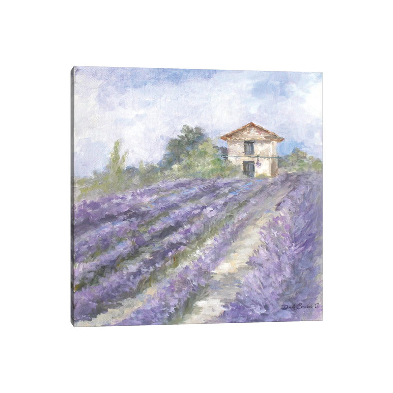 Lavender Fields by Debi Coules - Painting on Canvas, 45.72 cm H x 45.72 cm W, No Frame