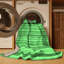 Tapis lavables à la machine à motif abstrait vert émeraude 2272-349093946