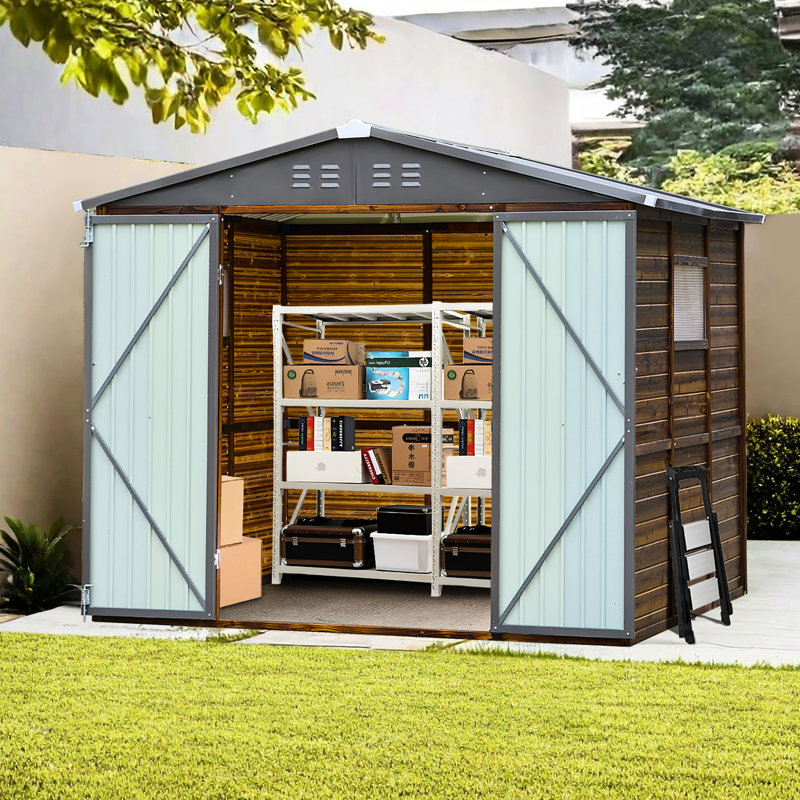 Rangement extérieur 6 * 8 pi - Ports de ventilation et système de construction de jardin