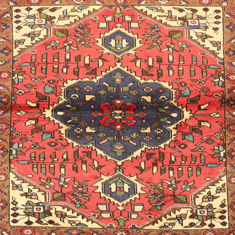 Tapis oriental rose / beige, Carré 3 pi