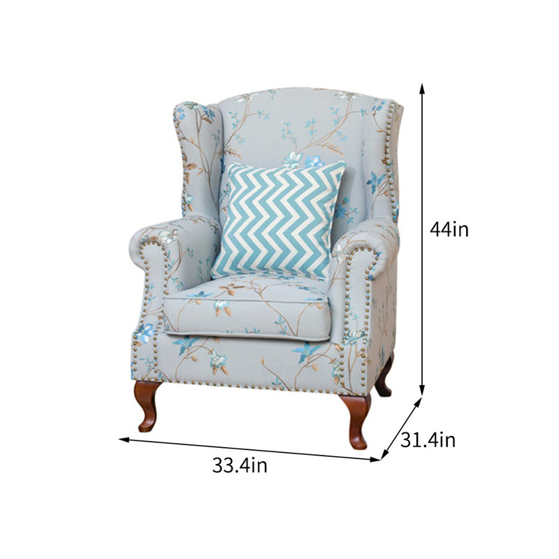 Fauteuil de 33,4 po de large Katsura, Bleu-gris