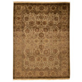 Hand Knotted Oriental Area Rug in Cream And Camel
