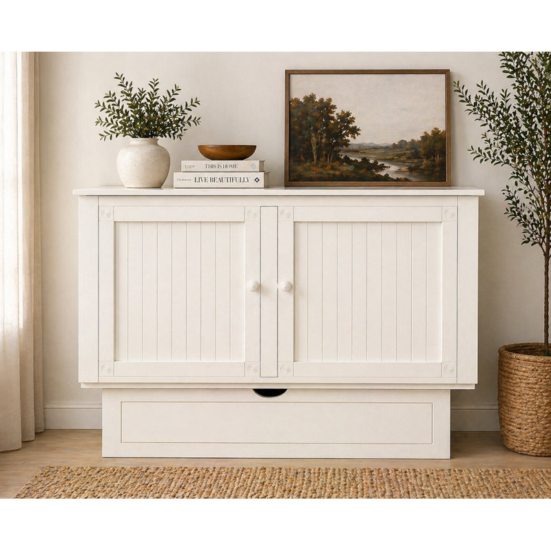 Catherine Premium Cabinet Bed With Queen Mattress And Outlets
