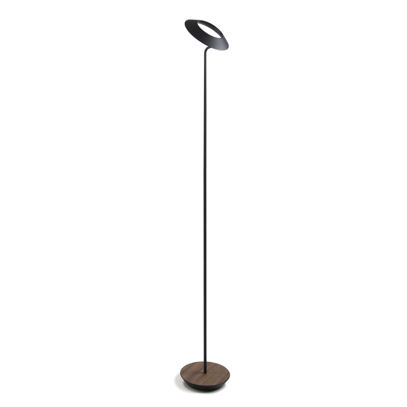 Royyo LED Floor Lamp, Matte Black/Oiled Walnut