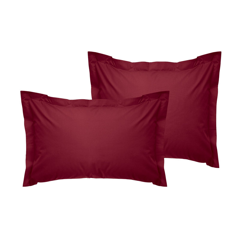 Premium 100% Cotton Oxford Pillowcase Set (2 Pieces), Dark Red, 19.7 x 31.5 inches | Envelope Closure, 155 Thread Count, Machine Washable at 86°F | Soft, Durable, Perfect for Cozy Bedrooms and Elegant Décor