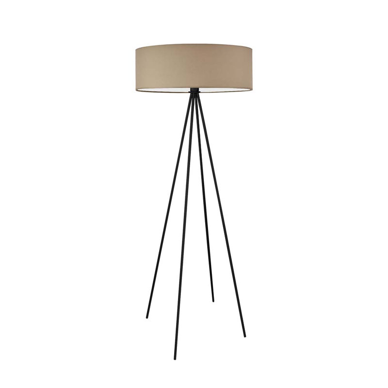 Arnesha 157cm Traditional Floor Lamp, Beige, Black