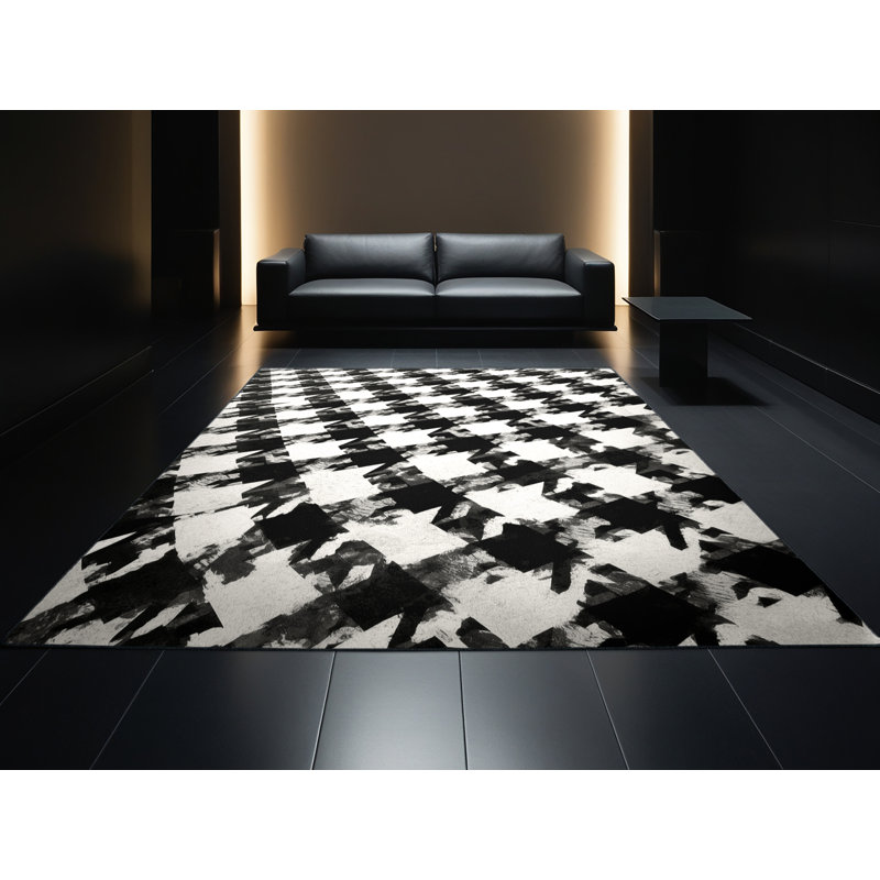 Tapis carreauté pré-lavé à la machine Pavla, 8 pieds carrés