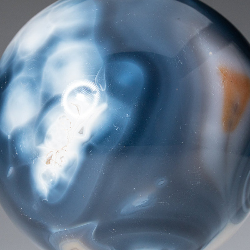 Genuine Polished Blue Chalcedony (2") Sphere, Blue, 2" H x 2" W x 2" D