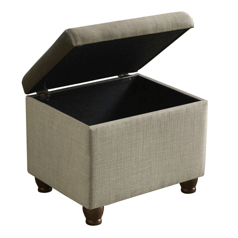 Repose-pieds avec rangement Arath, Polyester brun clair