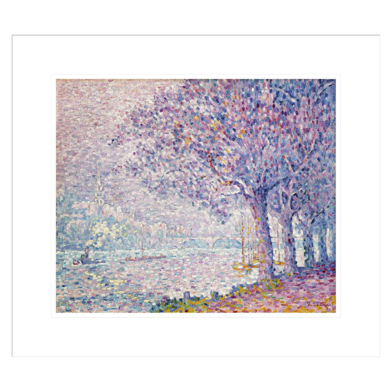 «The seine at St. Cloud» par Paul Signac - Estampe numérique encadrée, H 17,75 po x l 20,12 po