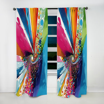Riverelle - 1 coloris d'inspiration Tie Dye coloré - Rideau moderne - Velours obscurcissant - 1 panneau