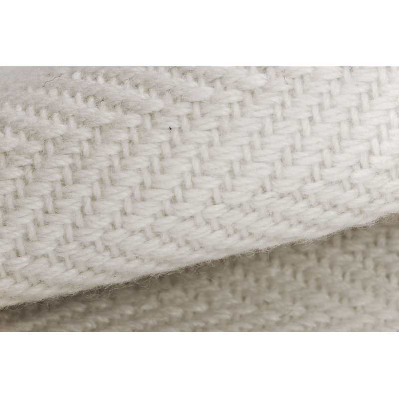 Tapis Heatherly tissé à la main en laine de Nouvelle-Zélande, motif chevron ivoire, 3,66 m x 4,88 m, Ivoire ivoire