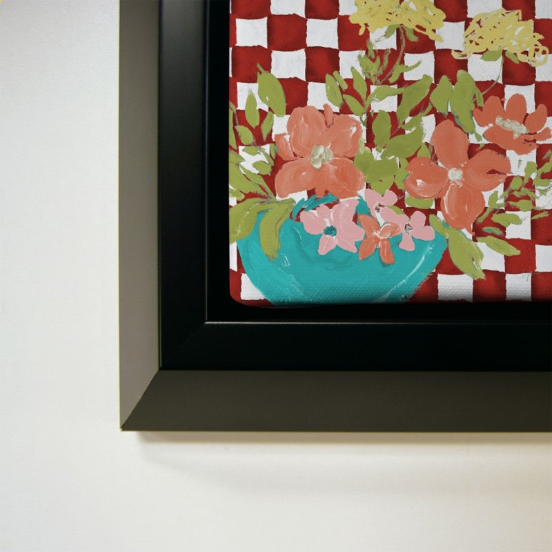 «Checkerboard Floral» par Lucille Price - Impression sur toile