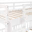 Lit plateforme simple superposé compact en bois massif blanc compact avec glissière et échelle convertible