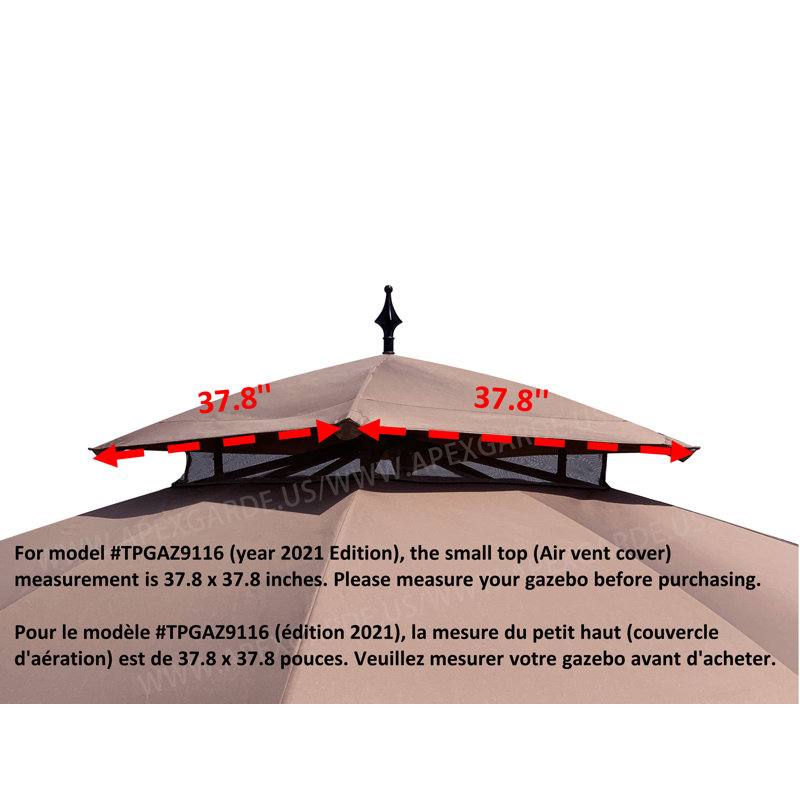 Tan Polyester Replacement Canopy Top for 10' x 10' Gazebo