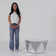 Amla 31" Glass Coffee Table Mirrored Top