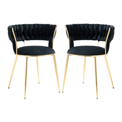 Benedetta Modern 22.44'' Wide Velvet Dining Chairs, Set of 2