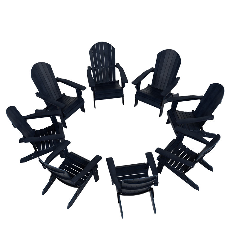 Arrlo Foldable Outdoor Adirondack Set, Navy