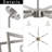 Modern Geometric Chandelier With Adjustable Height, Brushed Nickel Finish, Industrial Farmhouse Lighting For Kitchen, Dining Room, And Entryway