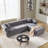 Joannette 112.6'' Wide Traditional Tufted Sectional Sofa Chaise with Nail Trim & 2 Pillows-647190597