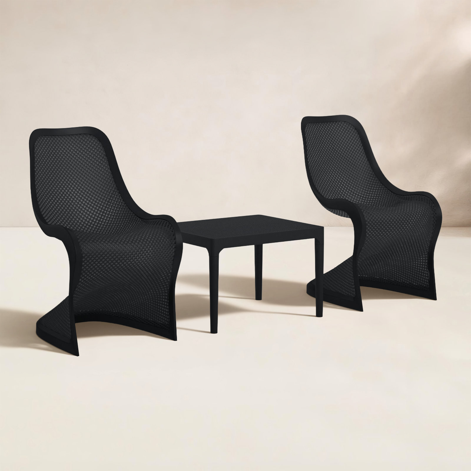 Nassau 2-Person Patio Seating Group, Black