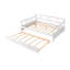 Lit de jour double en bois avec lit gigogne simple, blanc-545054582