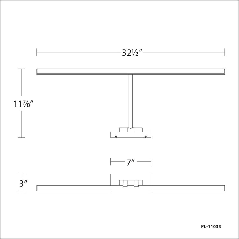 Reed Hardwired Dimmable LED Wall Mounted Picture Light, 3000K, Black, 3" H x 11.4" W x 32.5" D
