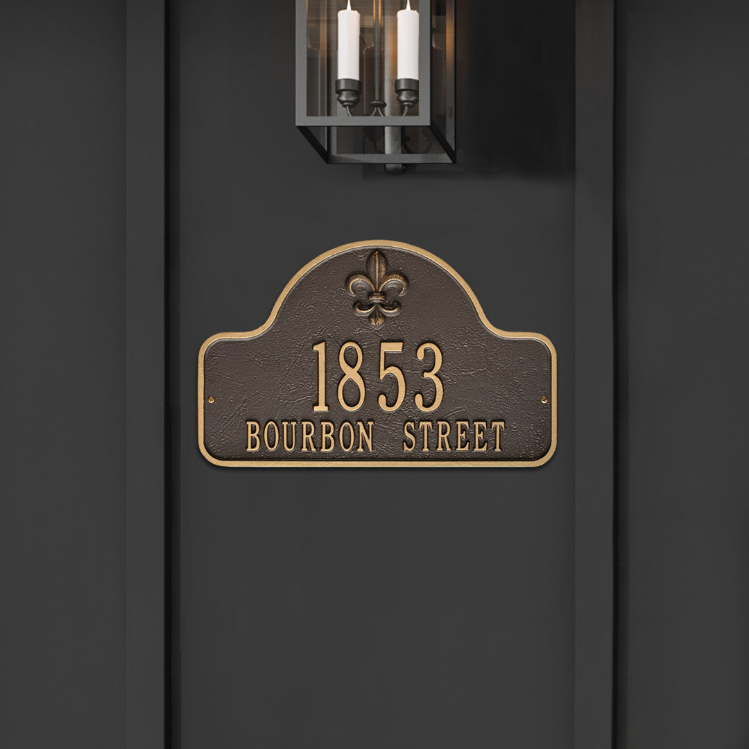 Fleur de Lis Address Plaque Old Century Forge Background