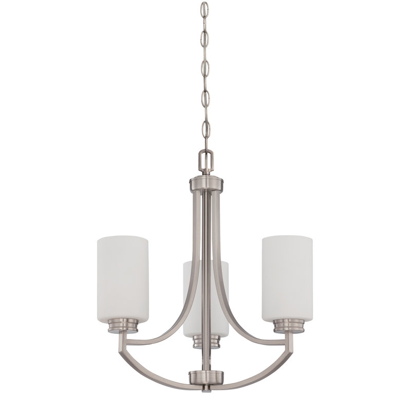 Habibatou 3 - Light Dimmable Classic / Traditional Chandelier, Satin Nickel