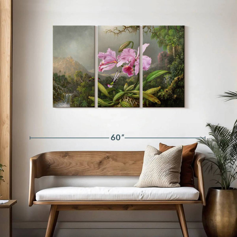 Étude Harnek d'une orchidée, H 28 po x l 45 po