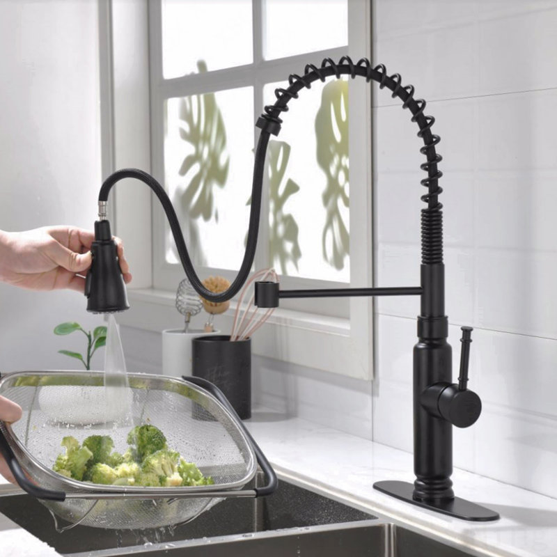 Robinet de cuisine tactile avec douchette rétractable