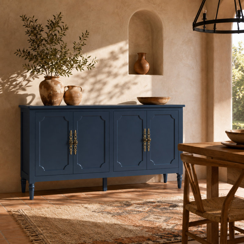 Buffet 58,9 "avec tablettes réglables, Bleu