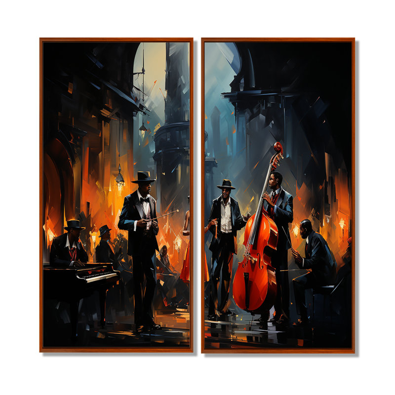 «Music In Harlems III - Global», art mural, 40" H x 40" W, Brown, Impression encadrée flottante