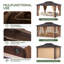 13 pi. L 10 pi. D Pavillon de jardin en aluminium
