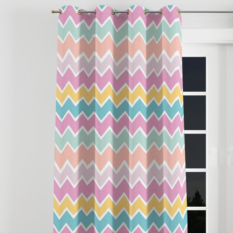 French Country Curtains for bedroom - Baldvin Grommet Curtain - 1 Panel, Gold Grommets, 52" W x 63" L
