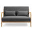Fauteuil de loisir avec accoudoirs et pieds en bois massif, canapé d'appoint Mid-Century moderne, 2 places-933892700