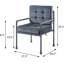 Fauteuil industriel gris avec dossier audacieux et dossier en tissu velours