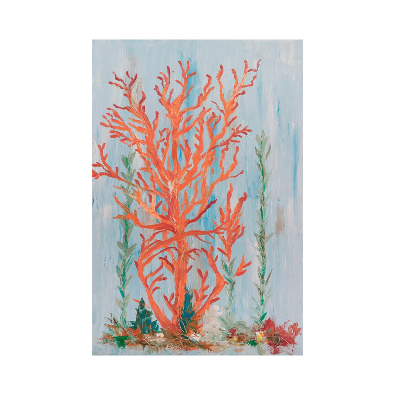 Painterly Coral II by Olivia Brewington - Wrapped Canvas Print, 20.32 cm H x 30.48 cm W
