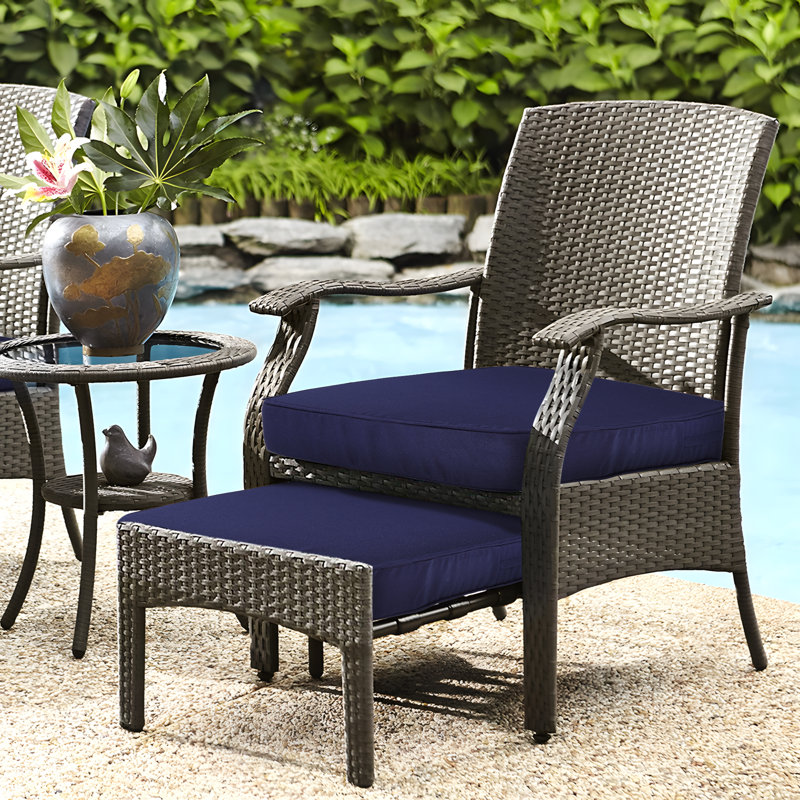 24"×24"×4“ Outdoor Removable Seat Cushion, Navy, 24" W x 24" D