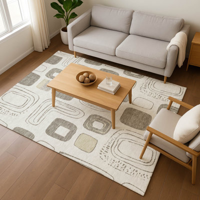 Tapis géométrique de qualité supérieure lavable à la machine Slesnick AMF1670