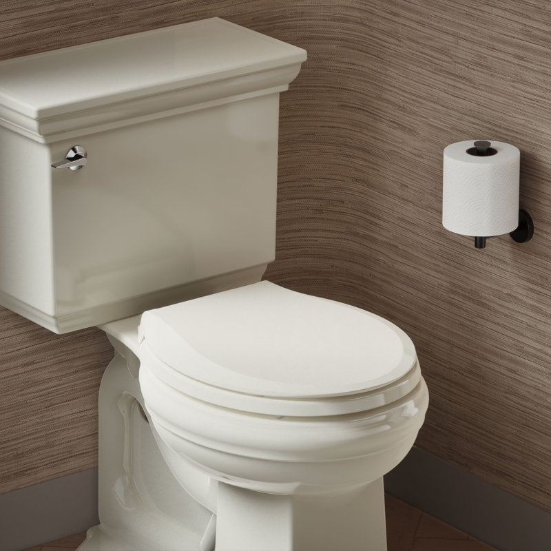 Cachet® Quiet-close™ Round-front Toilet Seat, Biscuit, Ready Latch