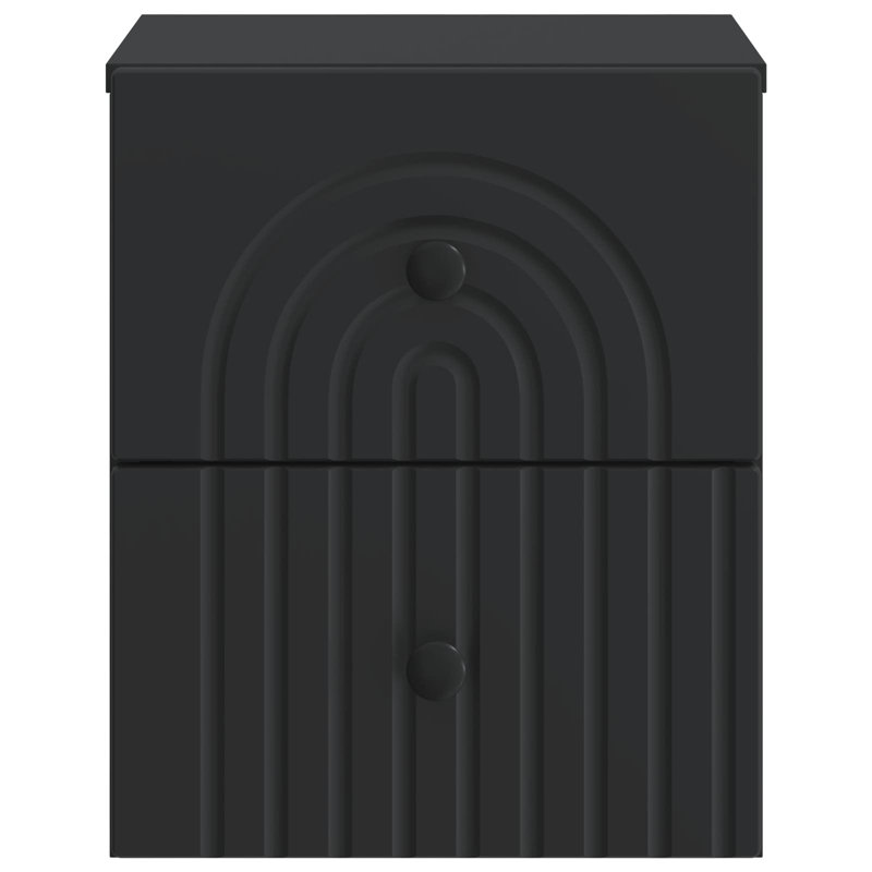 33cm W Manufactured Wood Bedside Table, Black