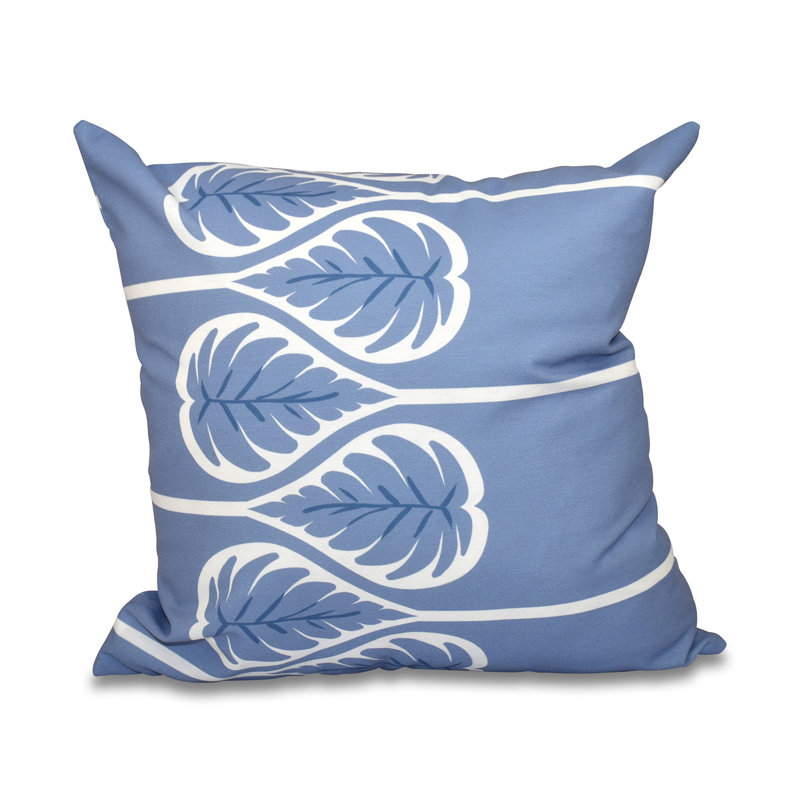 Housse de coussin d'extérieur carré Botanical Blooms, 18 po x 18 po, Bleu