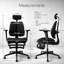 Chaise de bureau ergonomique à dossier divisé avec appui-tête 2d réglable et accoudoirs 4d-862973480