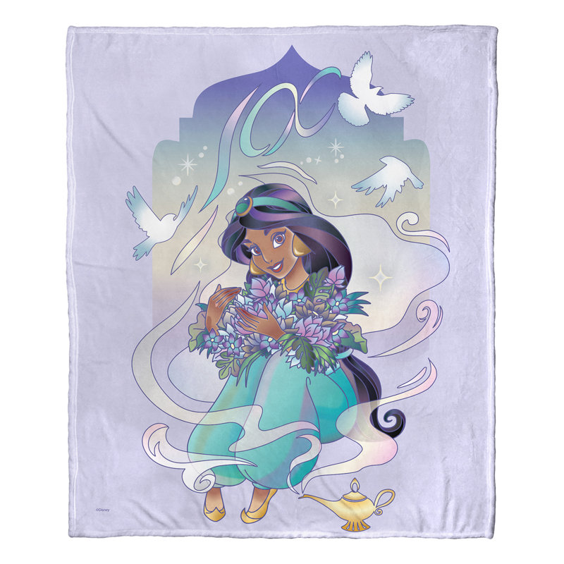Disney Celebration Jasmine Silk Touch Kids Throw Blanket, 50 x 60 inches