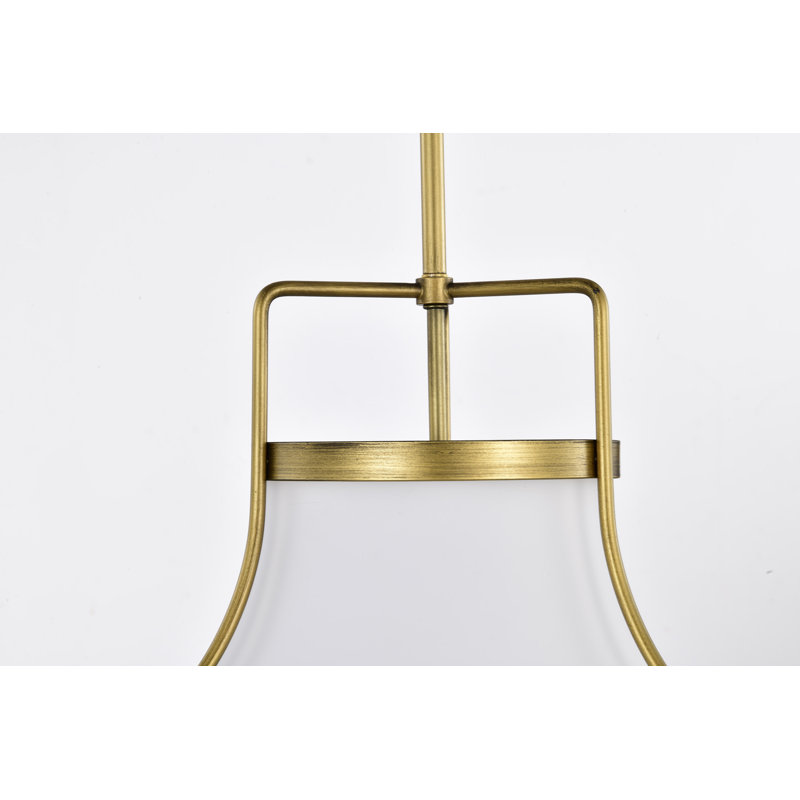 Bashaw 1-Light Dimmable Schoolhouse Pendant, Natural Brass, 53.88" H x 14" W x 14" D