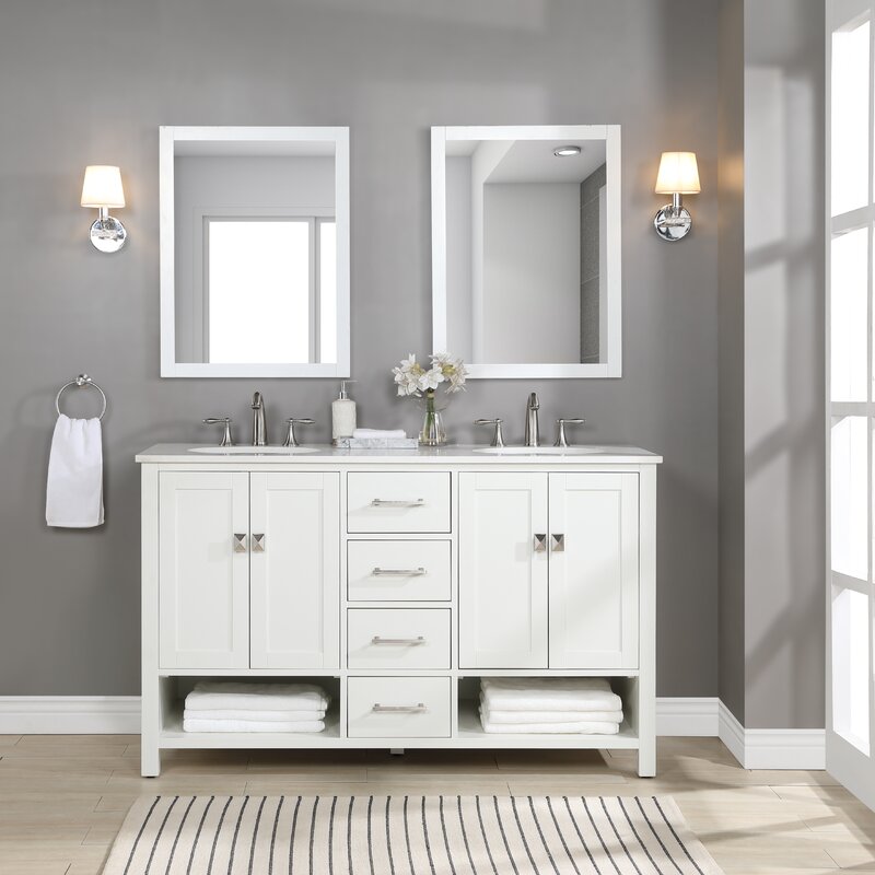 Zipcode Design™ Skye 60'' Double Bathroom Vanity with Quartz Top ...