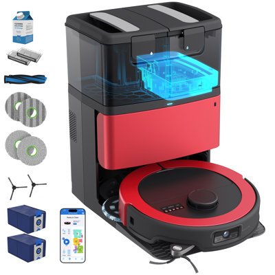 Maxim All-In-One Robotic Vacuum And Mop, With 22,000 Pa Suction, Odour Filtering Auto-Wash & Auto-Empty Dock, In Titanium Black