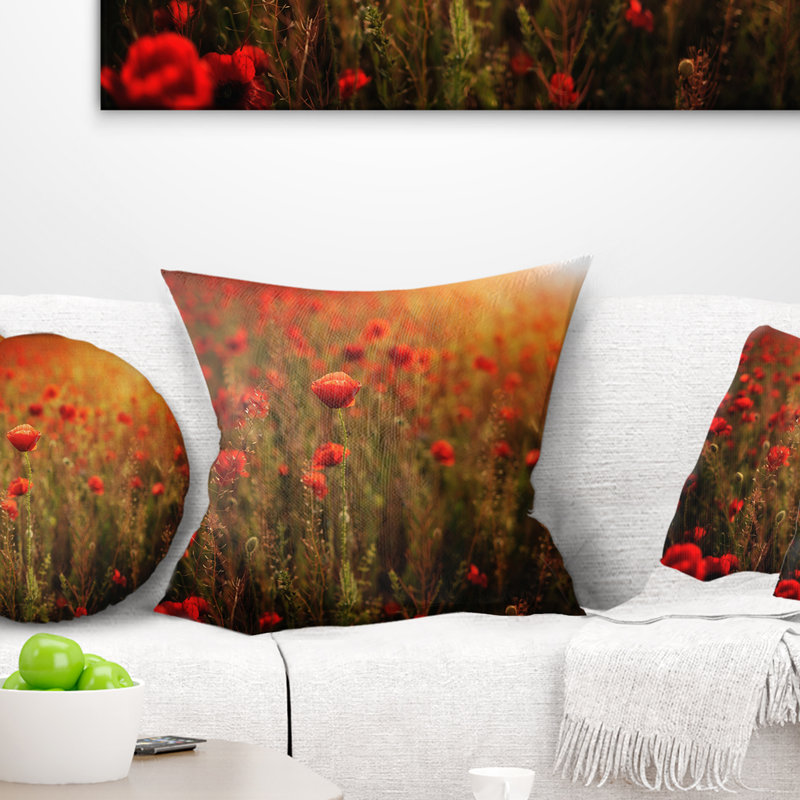 Coussin décoratif à motif floral dense, 18 po x 18 po, Coussin décoratif